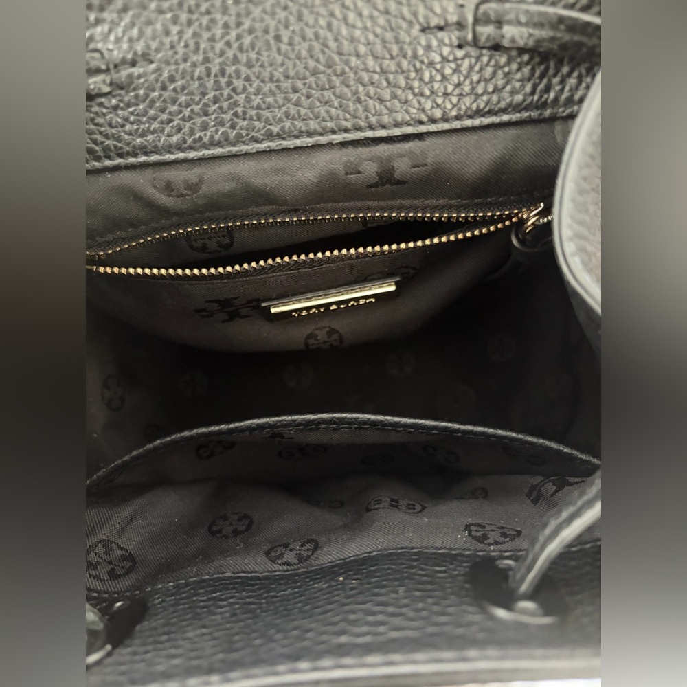 Tory Burch Thea Mini Backpack Black Pebbled Leather - Picture 6 of 16